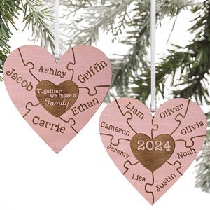 Together We Make A Family 2 Sided Pink Wood Ornament - 15089-2P