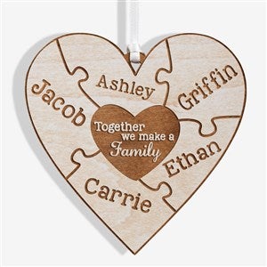 Together We Make A Family Whitewash Wood Ornament - 15089-1W