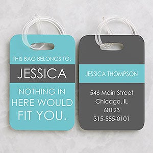 Full Of Wit Personalized Luggage Tag 2 Pc Set - 15120