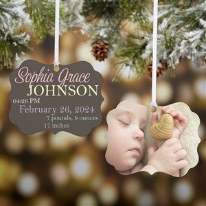 Baby Photo Announcement 2-Sided Ornament - 15144