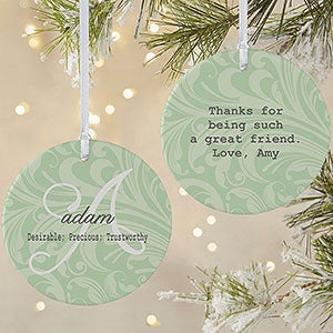 Name Meaning Personalized Christmas Ornament- 3.75 Matte - 2 Sided - 15146-2L