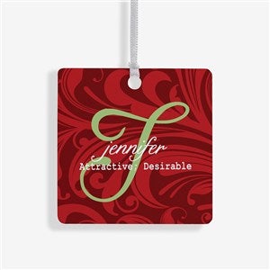 Name Meaning Personalized Square Ornament- 2.75 Metal - 1 Sided - 15146-1M