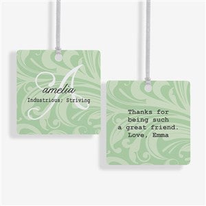 Name Meaning Personalized Square Ornament- 2.75 Metal - 2 Sided - 15146-2M