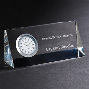 Inspiring Quotes Personalized Crystal Desk Clock Name Plate - 15147