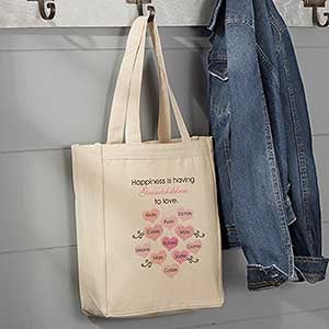 What Is Happiness? Personalized Small Canvas Tote Bag - 15168-S