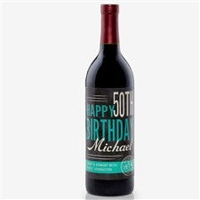 Vintage Age Personalized Birthday Wine Bottle Label - 15177-T