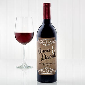 Rustic Chic Wedding Personalized Wine Bottle Labels - 15178-T