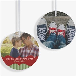 Classic Holiday Personalized Photo Ornament - 3.75 Matte - 2 Sided - 15248-2L