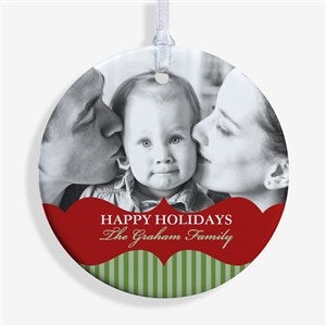 Classic Holiday Personalized Photo Ornament - 2.85 Glossy - 1 Sided - 15248-1