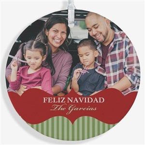 Classic Holiday Personalized Photo Ornament - 3.75 Matte - 1 Sided - 15248-1L