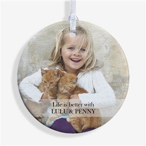 Personalized Pet Christmas Ornament - 1-Sided Pet Photo - 15249-1