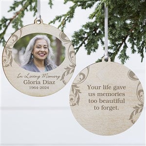 In Loving Memory Personalized Memorial Photo Ornament - 2 Sided Wood - 15250-2W
