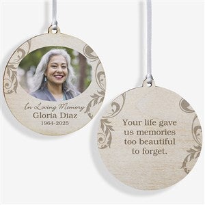 In Loving Memory Personalized Memorial Photo Ornament - 2 Sided Wood - 15250-2W