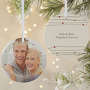 Holiday Wreath Personalized Photo Ornament - 15252-2L