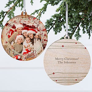 Holiday Wreath Photo Ornament - 2 Sided Wood - 15252-2W