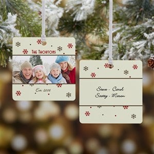 Photo Memories Snowflake Personalized Square Ornament - 2 Sided Metal - 15253-2M