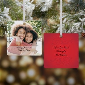 Photo Sentiments Personalized Square Ornament - 15254-2M