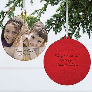 Photo Sentiments Personalized Ornament - 2 Sided Wood - 15254-2W