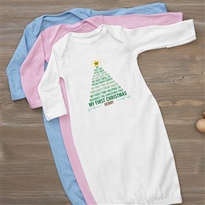 Personalized Babys 1st Christmas Baby Gown - 15258-G
