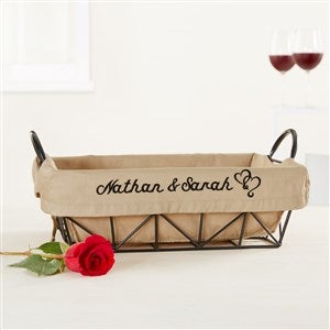 Loving Hearts Embroidered Basket Liner - 15262