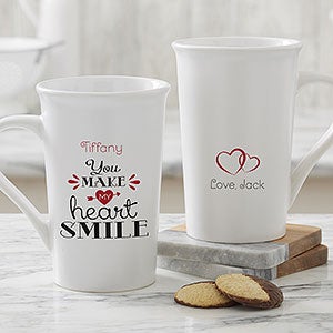 You Make My Heart Smile Personalized Latte Mug - 15314-U