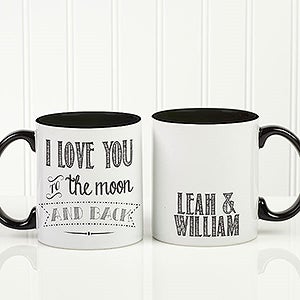 Personalized Romantic Coffee Mug - Love Quotes - 11 oz. With Black Handle - 15316-B