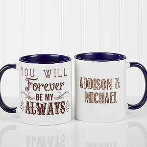 Romantic Personalized Coffee Mugs - Love Quotes - Blue - 15316-BL