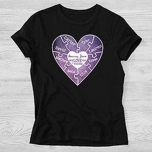 We Love You To Pieces Personalized Ladies Fitted T-Shirt - 15365-FT