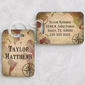 World Map Personalized Luggage Tag Set - 15436