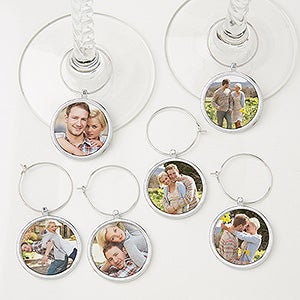 Personalized Photo Wine Charm 6 pc Set - 15445