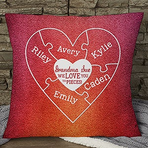 We Love You To Pieces Personalized 18-inch Velvet Throw Pillow - 15581-LV