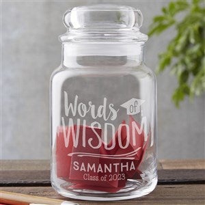 Graduation Wishes & Memories Engraved Glass Jar - 15588