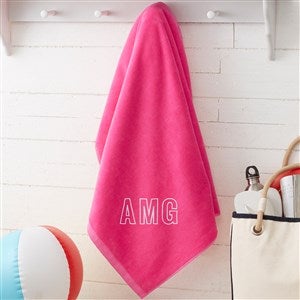 Colorful Embroidered 36x72 Beach Towel - Hot Pink - 15601-HPL