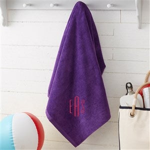 Colorful Embroidered 35x60 Beach Towel - Purple - 15601-P