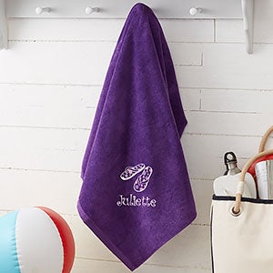 Beach Fun! Personalized 36x72 Beach Towel - Purple - 15603-PL