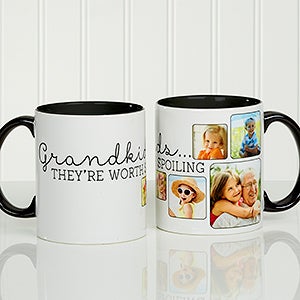 Personalized Photo Coffee Mug - Theyre Worth Spoiling - 11 oz. With Black Handle - 15654-B