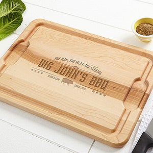 Personalized XL Maple Cutting Board - The Man, The Meat, The Legend - 15665-XL