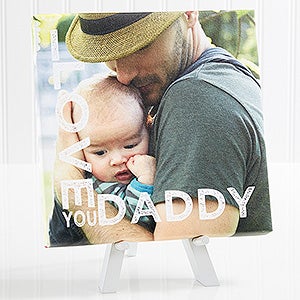 Loving Him Personalized Tabletop Canvas Print- 8x8 - 15669-8x8