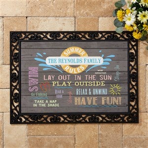 Summer Rules Personalized Doormat- 18x27 - 15735