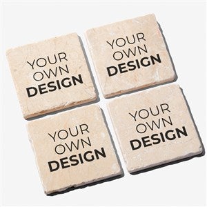 Design Your Own Personalized Tumbled Stone Coaster Set - 15755