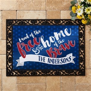 Personalized July 4th American Doormat - Land Of The Free - 15773