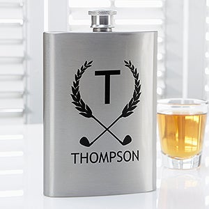 Golf Pro Monogram Personalized Premium Pocket Flask - 15798