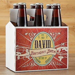 Personalized Beer Bottle Carrier - His Brew - 15803-C