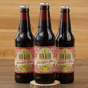 Personalized Beer Bottle Labels Set Of 6 - His Brew - 15803