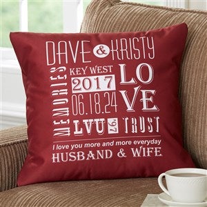 Romantic Personalized 18" Throw Pillow - Our Life Together - 15829-L