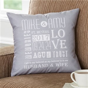Our Life Together Personalized 14-inch Velvet Throw Pillow - 15829-SV