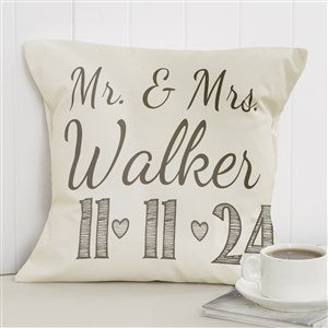 Personalized Wedding Throw Pillow 14" - 15843-S
