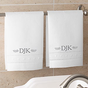 Meadow Monogrammed Linen Guest Towel Set - 15845