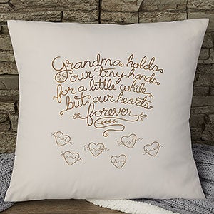 Grandchildren Fill Our Hearts Personalized 18 Velvet Throw Pillow - 15854-LV