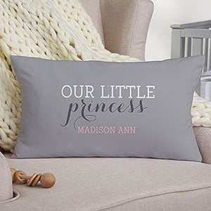 Darling Baby Girl Personalized Lumbar Velvet Keepsake Pillow - 15855-LBV